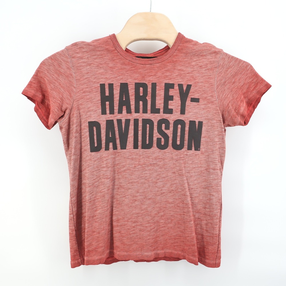 Harley Davidson T Shirt Red Heathered Graphic Tee Short Sleeve Women's Large